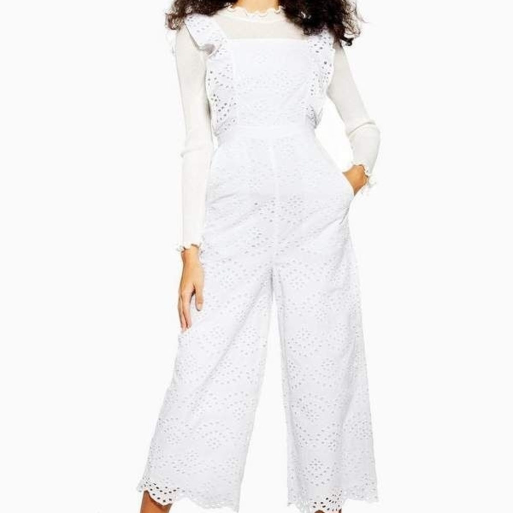 ASOS White Eyelet Jumpsuit